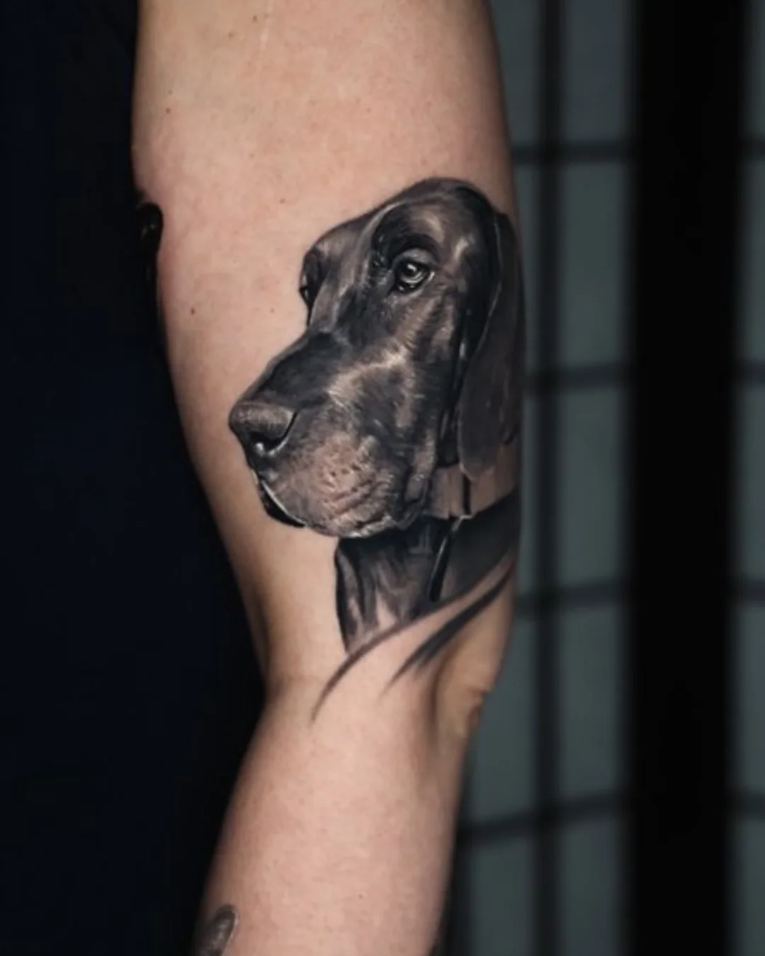 black and grey portrait dog tattoo black and grey portrait dog tattoo