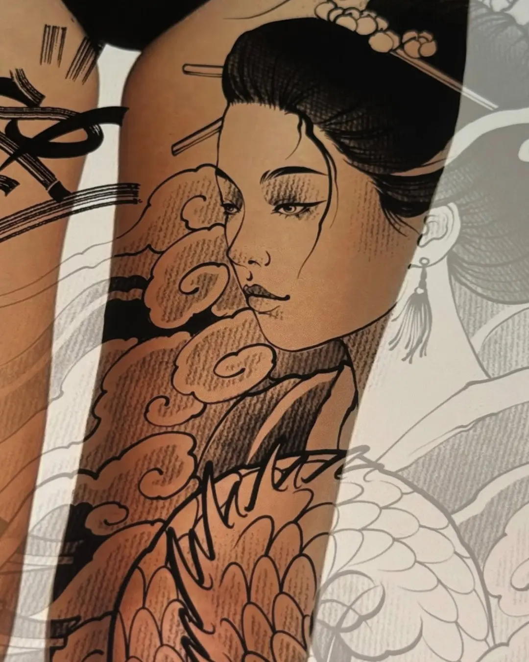 Japanese tattoos Chicago geisha portrait Japanese tattoos Chicago geisha portrait