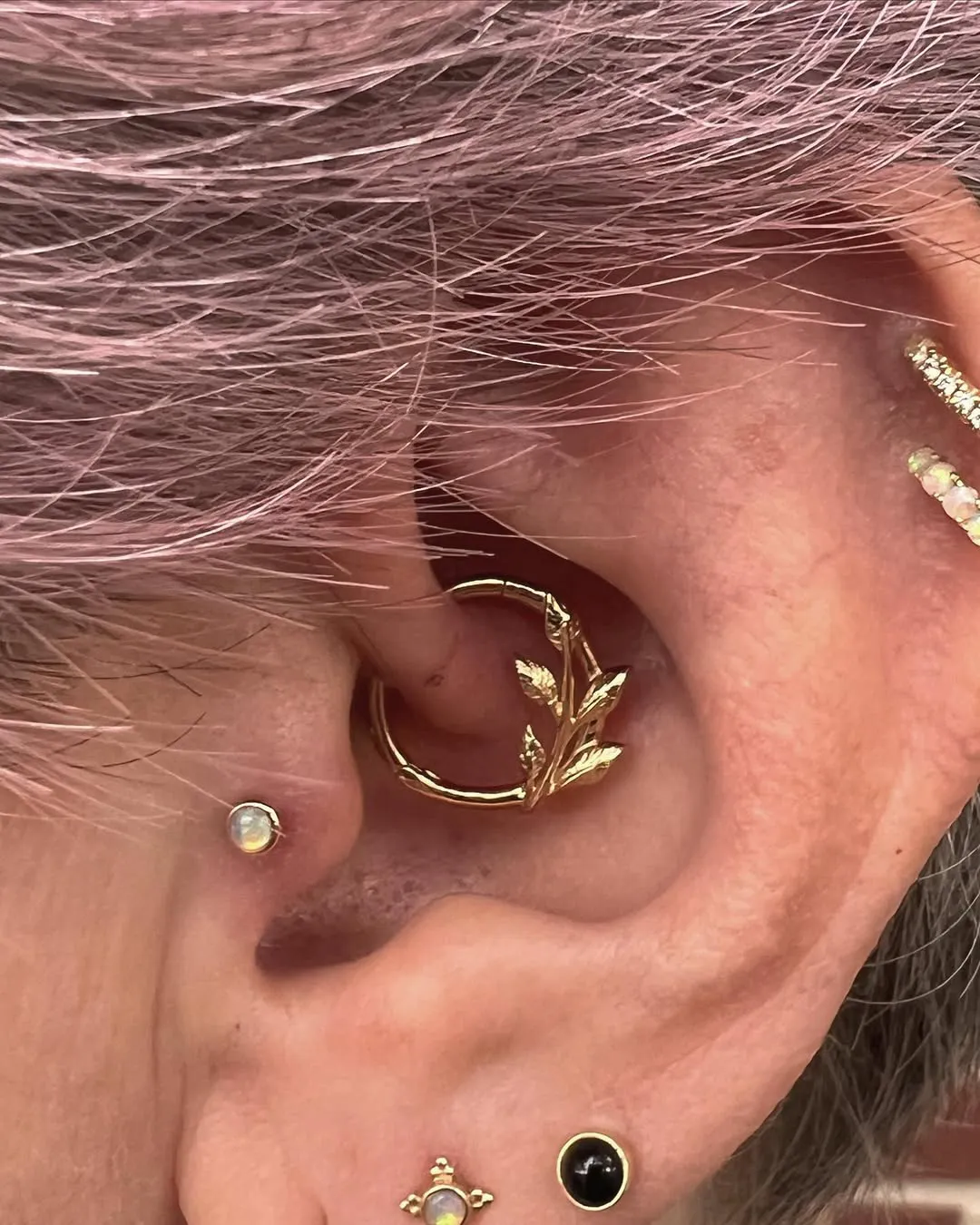body-piercing-daith-gold-leaf-ear-piercing-chicago-studio body piercing daith gold leaf ear piercing chicago studio
